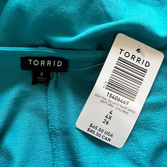 NWT Torrid 4 Mini French Terry Off-Shoulder Tee Shirt Dress Plus Curvy - Picture 3 of 5